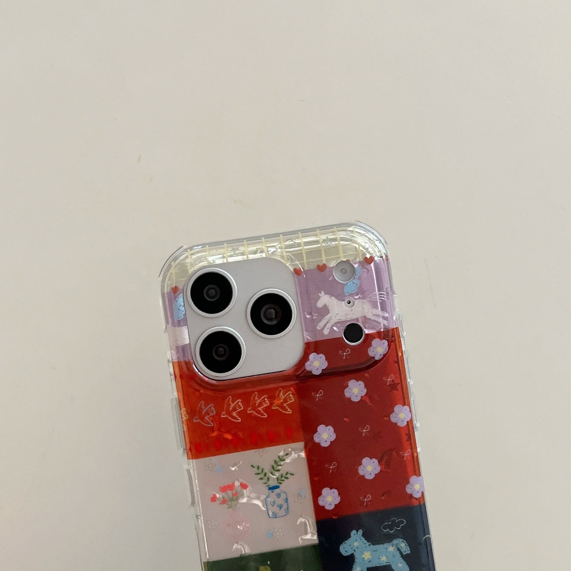 Playful Patchwork Cute Cartoon Motifs Colorful Collage Design Phone Case for iPhone 17 16 15 14 13 Pro Max Back Phone Cover Capa
