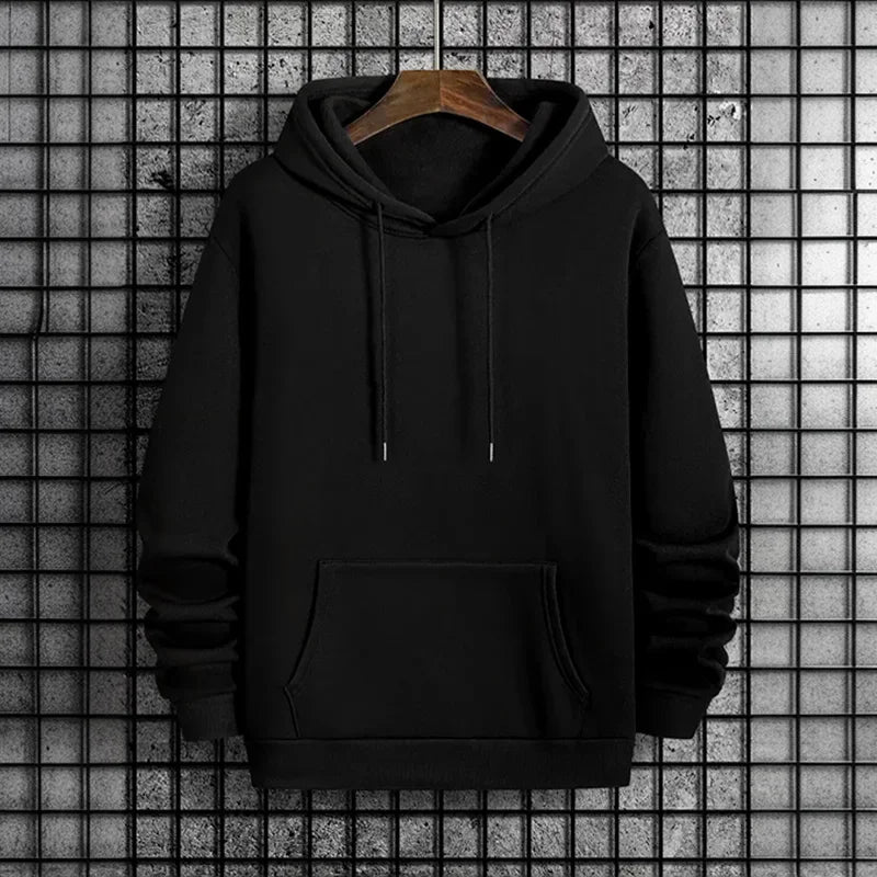 2025 Fall/winter New Arrival Men's Hoodie High Quality Solid Color Hooded Sweatshirt Male Home Outdoor Casual Fashion Pullover