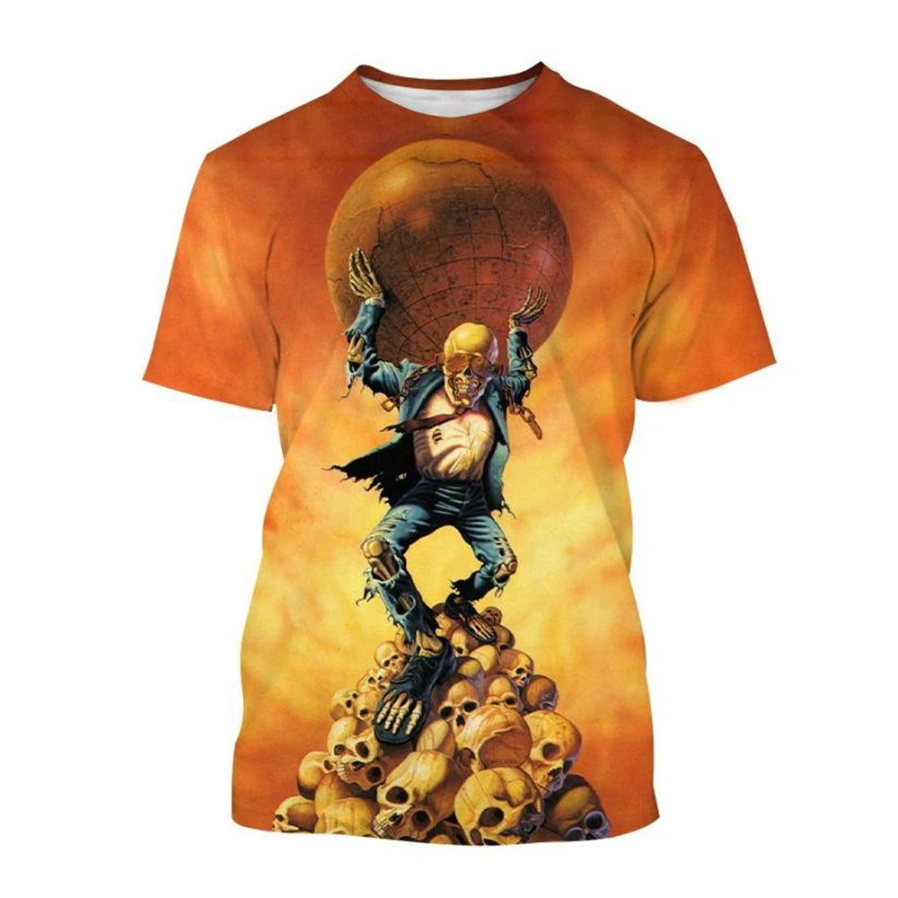2024 Megadeth 3D Printed T-Shirts Fashion Rock Band Men's Casual T-shirt Summer Men Women Punk Funny Hip Pop Short Sleeve Kids