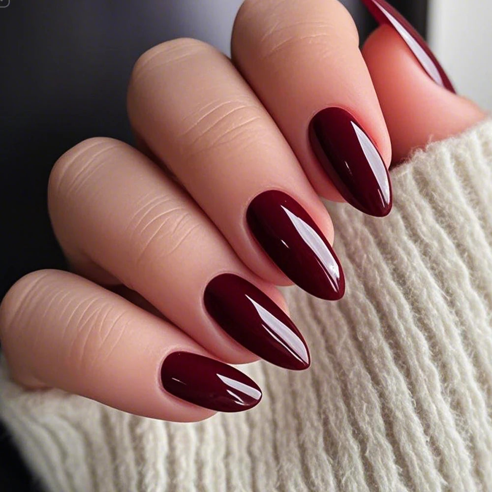 120Pcs Red Short Square Fake Nails Summer Glossy Full Cover Press on Nailtip Acrylic False Fingertip for Women Mother's Day Gift