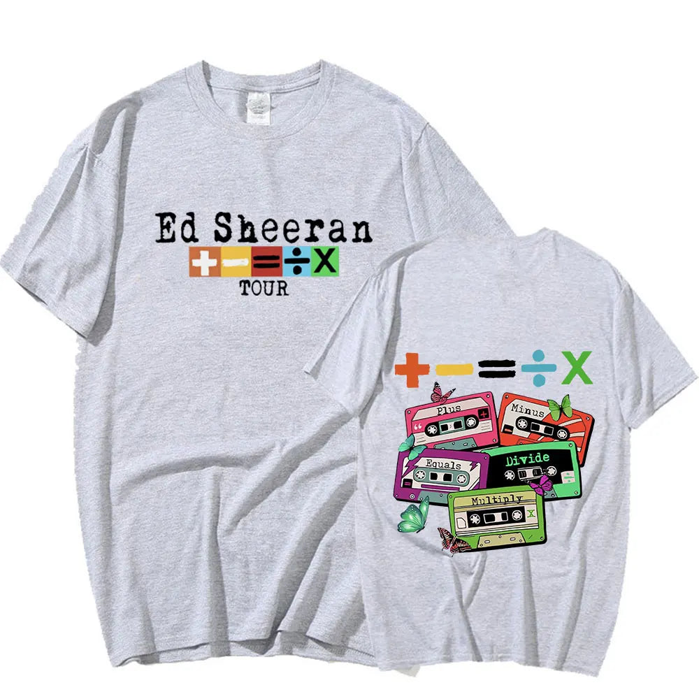 Ed Sheeran Concert Tour T Shirt Fans Gift 100% Cotton Casual Short Sleeve T-shirt Men Women Vintage Harajuku Tee Shirt Oversized