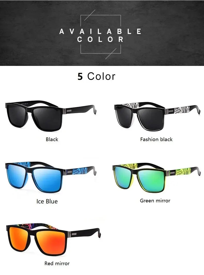 Fashionable Men Women Sunglasses Luxury Brand Designer Sun Glasses Vintage Square Driving Fishing Man Eyewear