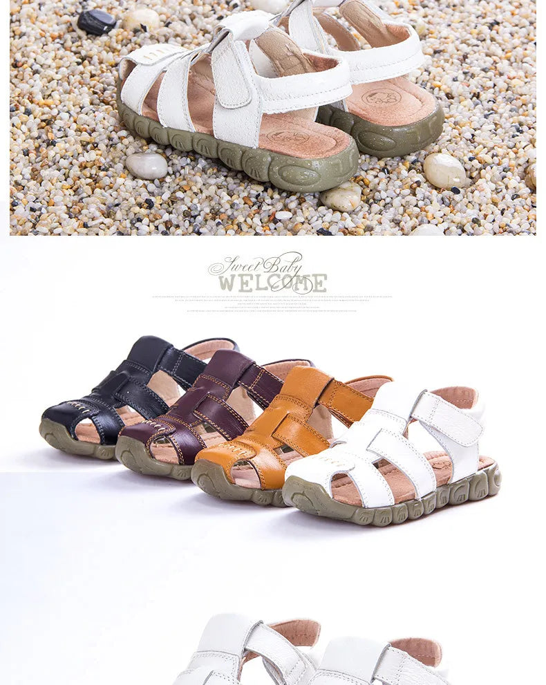 Summer Kids Shoes Boys Beach Sandals for Baby Boys Soft Leather Bottom Non-Slip Closed Toe Children Shoes ÑÐ°Ð½Ð´Ð°Ð»Ð¸ Ð´Ð»Ñ Ð¼Ð°Ð»ÑŒÑ‡Ð¸ÐºÐ°