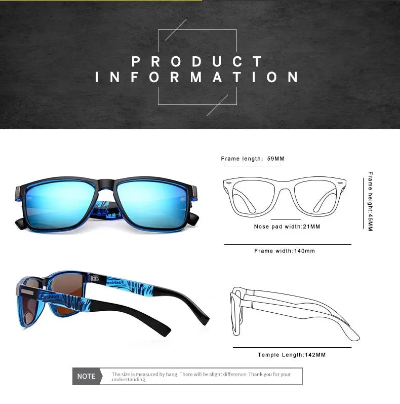 Fashionable Men Women Sunglasses Luxury Brand Designer Sun Glasses Vintage Square Driving Fishing Man Eyewear