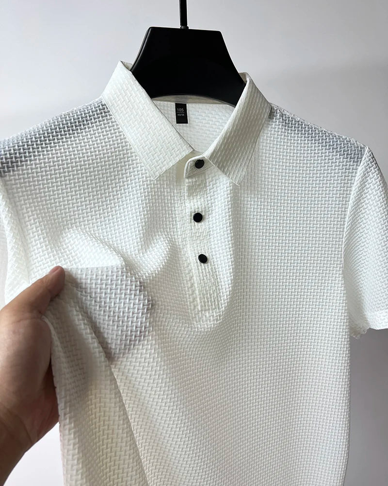 2023 M-4XL Summer New Men's Short Sleeve T-shirt Cool and Breathable POLO Shirt Business Casual Sweat-absorbing Top