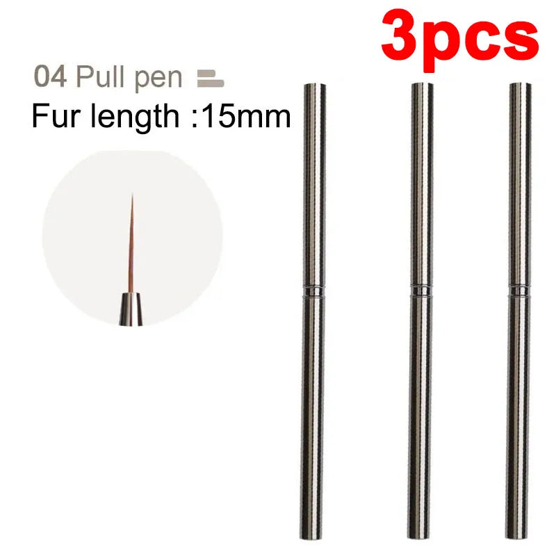 Nails Art Liner Brushes Striping Drawing Elongated Lines Painting 6/9/12/15/18mm Nail Professional Manicure Tool ZJS02
