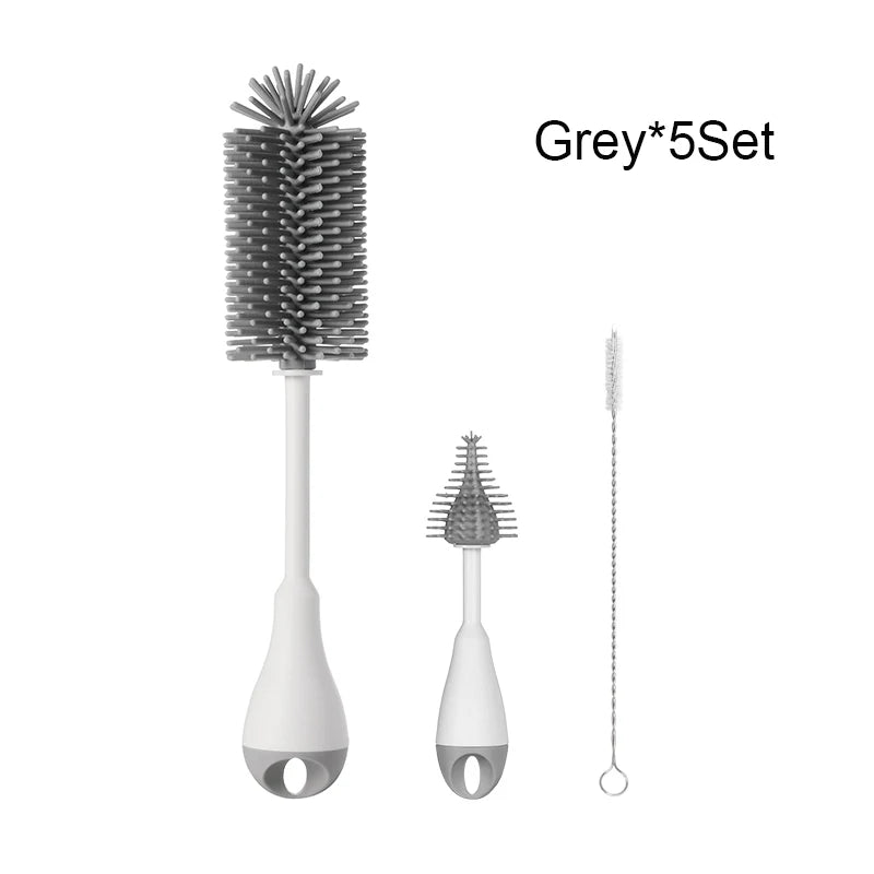 360° Silicone Baby Bottle Cleaning Brush Set 3-in-1 – Bottle, Pacifier & Straw Cleaner