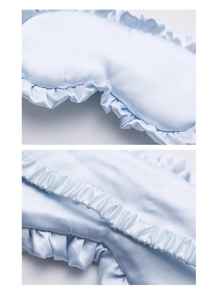 Silk Ruffle Sleep Eye Mask Soft Sleeping Eye Covers Multicolor Night Dream Blackout Eye Patches for Woman Man to Sleep Better