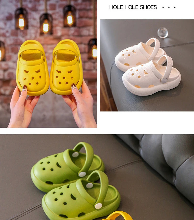 Boys Girls Summer Kids Clogs Children's Hole Shoes Infant Indoor Slippers Non-Slip Beach Sandals Toddler Baby Home Shoes