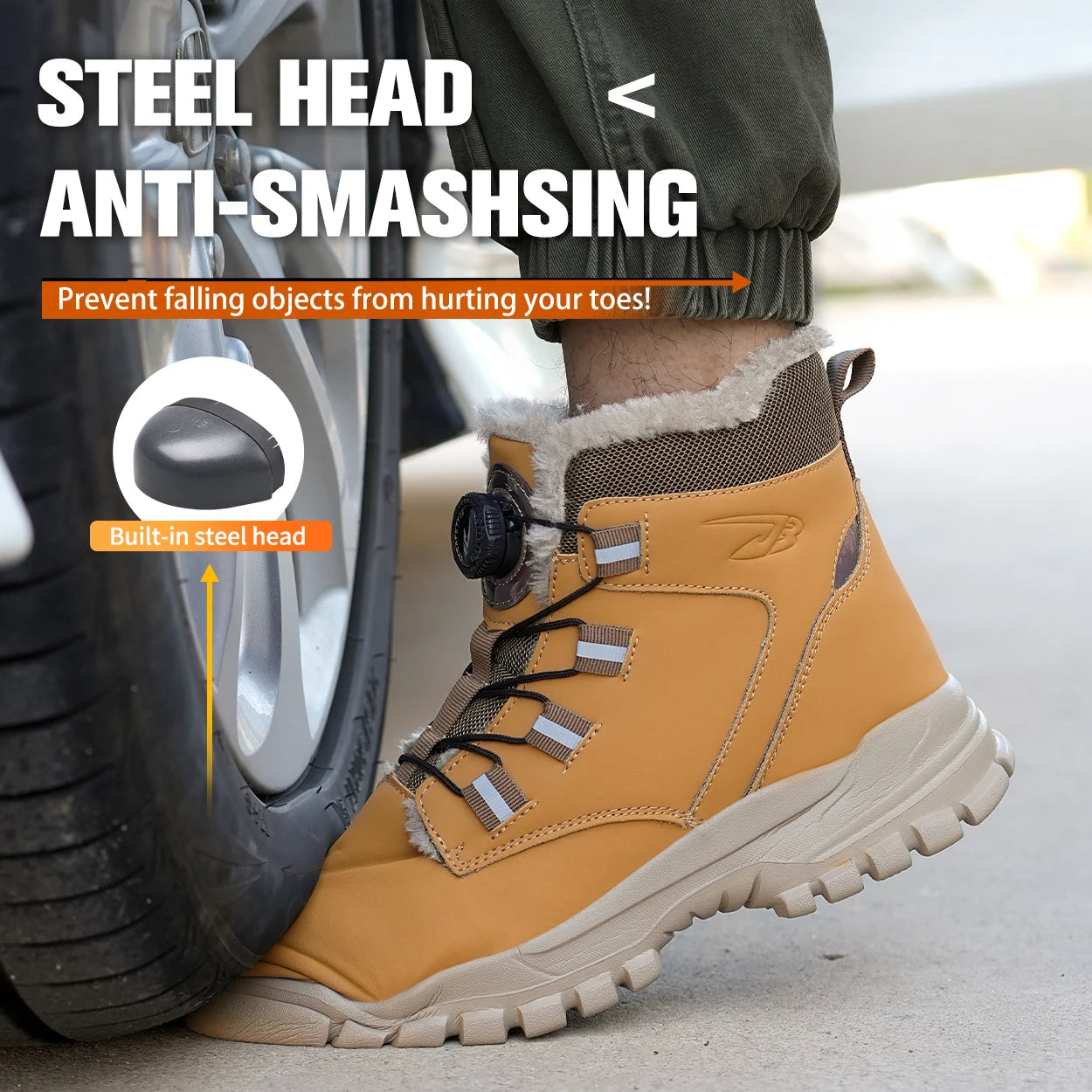 comfortable safety shoes for men high waterproof work shoes non-slip safety boots rubber outsole working sneakers with metal toe