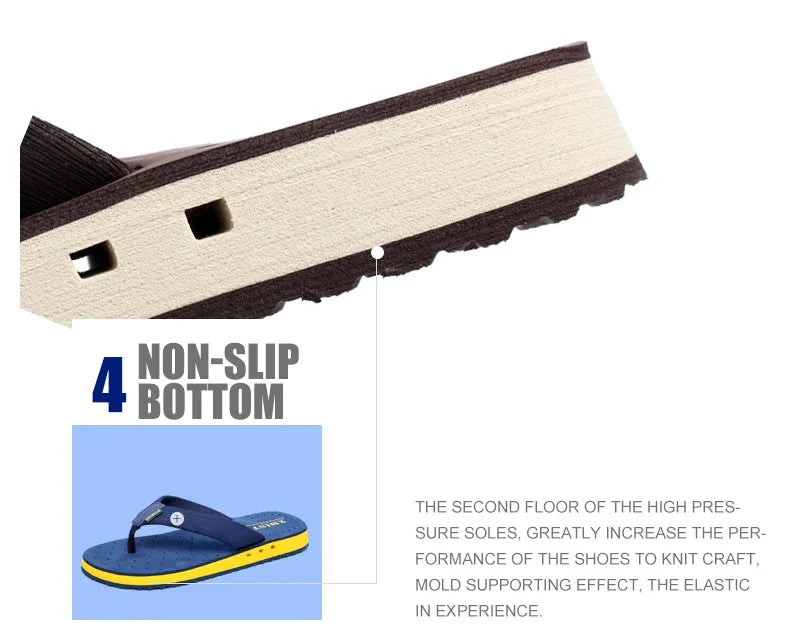 High quality Big Size Hot Sale Flip Flops Men Summer Beach Slippers Men Fashion Brand Breathable Casual Men Slippers Black Blue