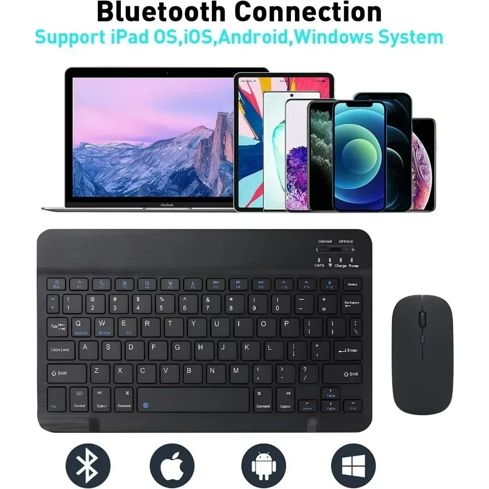 10 lnch  Wireless  Bluetooth Mini Keyboard For ios Phone Tablet Portable Bluetooth Keyboard and Mouse