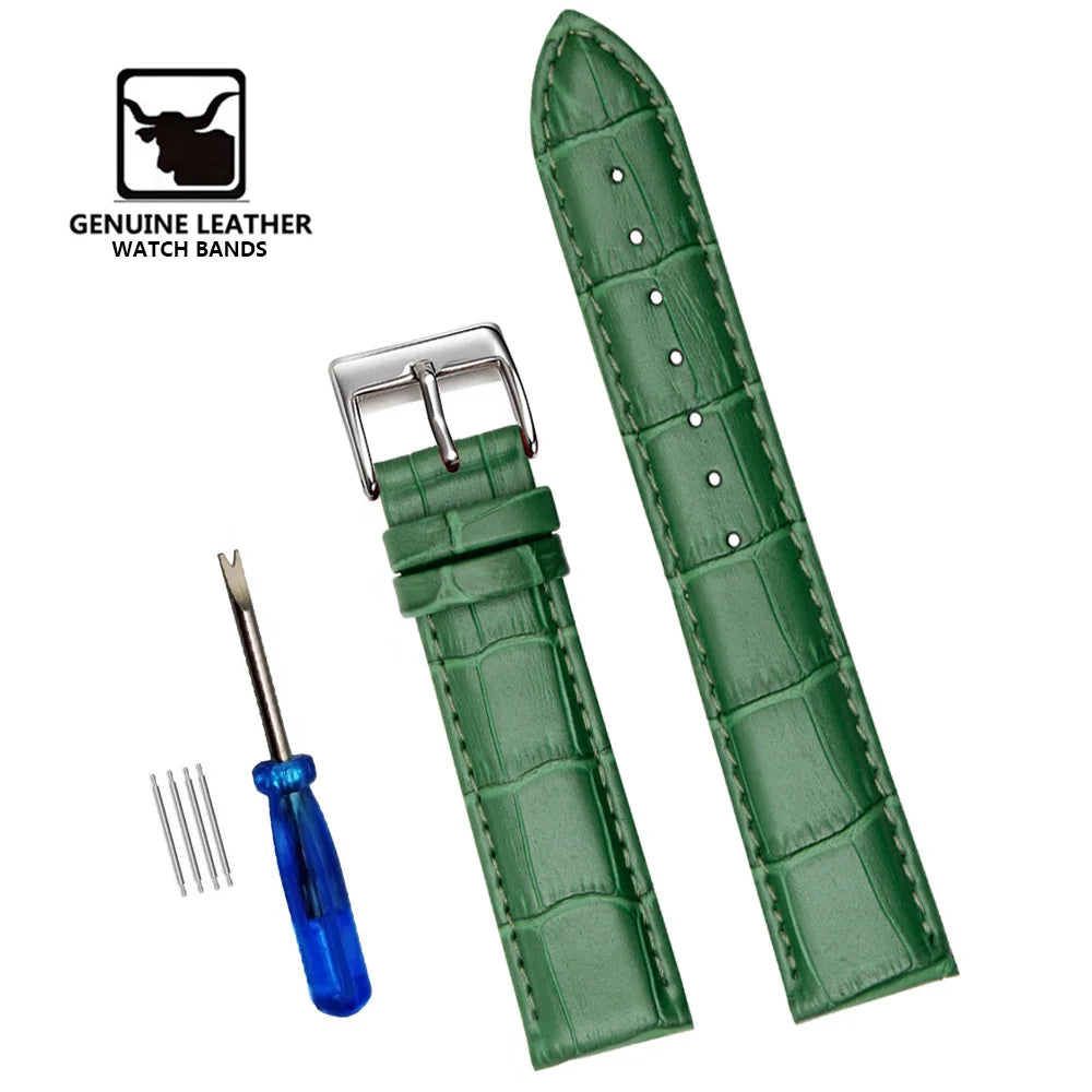 Premium Genuine Leather Watch Band – Multi-Size Wrist Strap