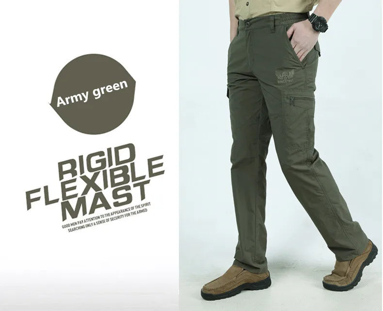 Tactical Waterproof Cargo Pants Men Summer Quick Dry Long Trousers Male Outdoor Sport Trekking Camping Fishing Pants Size M-4XL