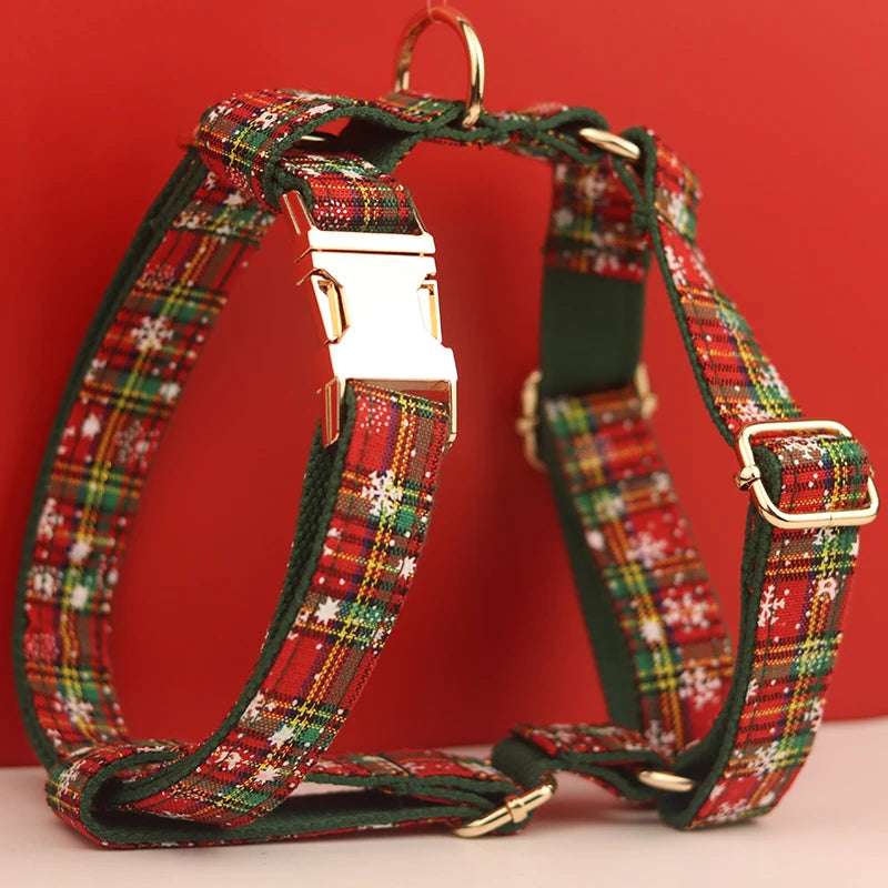 Pet dog collar Handmade knitted necklace Pet dog supplies Woven accessories Autumn Winter Christmas set