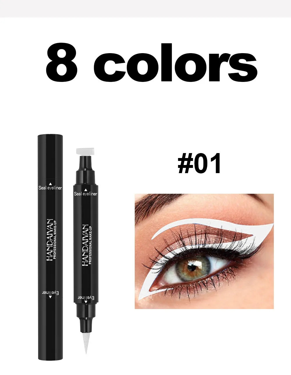 Colorful Eyeliner Stamp Triangle Dual-ended Liquid Eyeliner Waterproof Sweat-proof Quick Dry Eyeliner Makeup Seal Tool Cosmetics