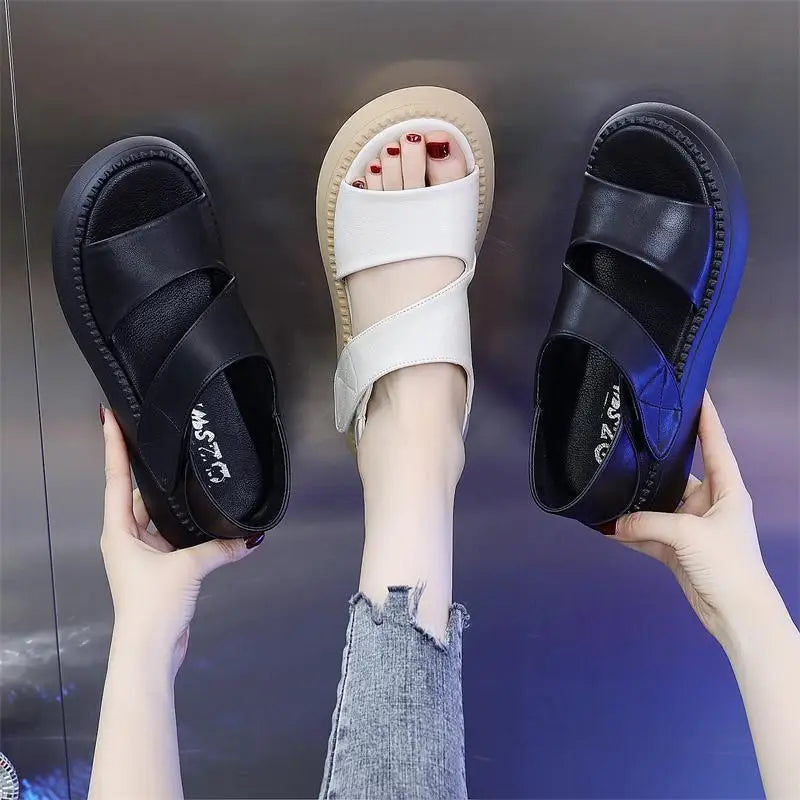 New 2025 Women's Beach Sandals Thick Bottom Roman Shoes comfortable soft sole versatile casual small fresh sandals fashion