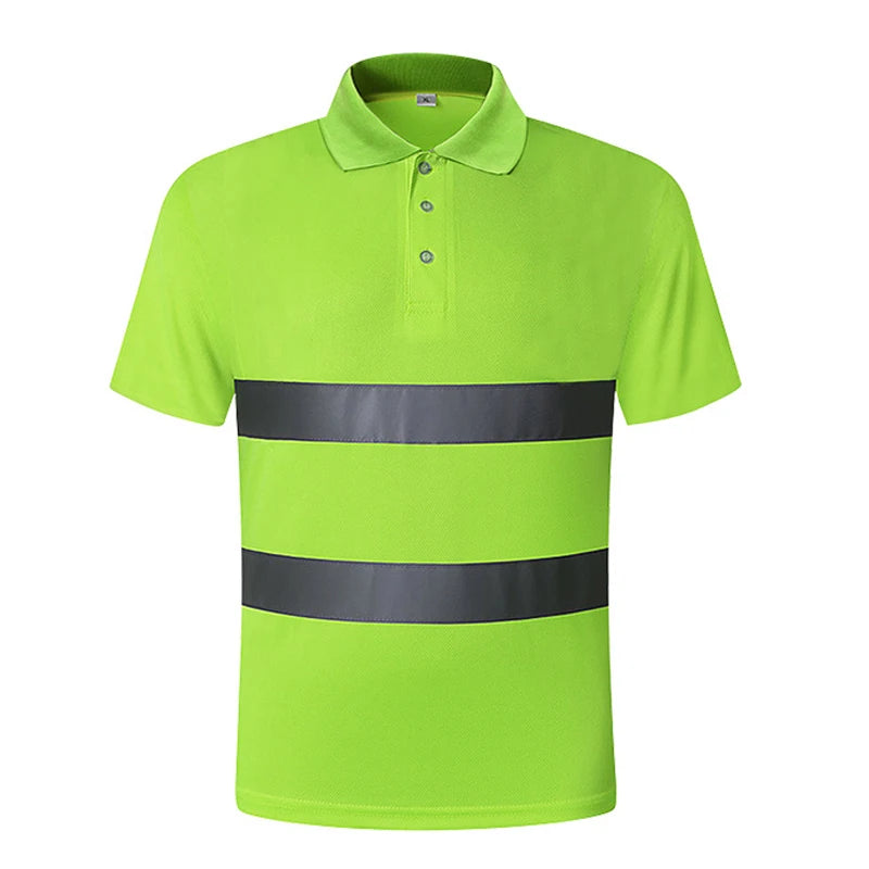 Custom LOGO T-Shirt Safety Vest for Men Work Vest Fluorescent Yellow Workwear Vest Construction Workwear T-Shirt