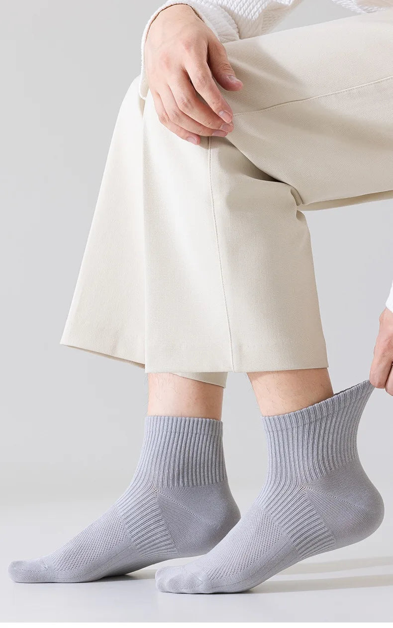 1/3 Pairs Men's Cotton Antibacterial No-Show Socks - Summer Thin Moisture-Wicking Breathable Sports Ankle Socks