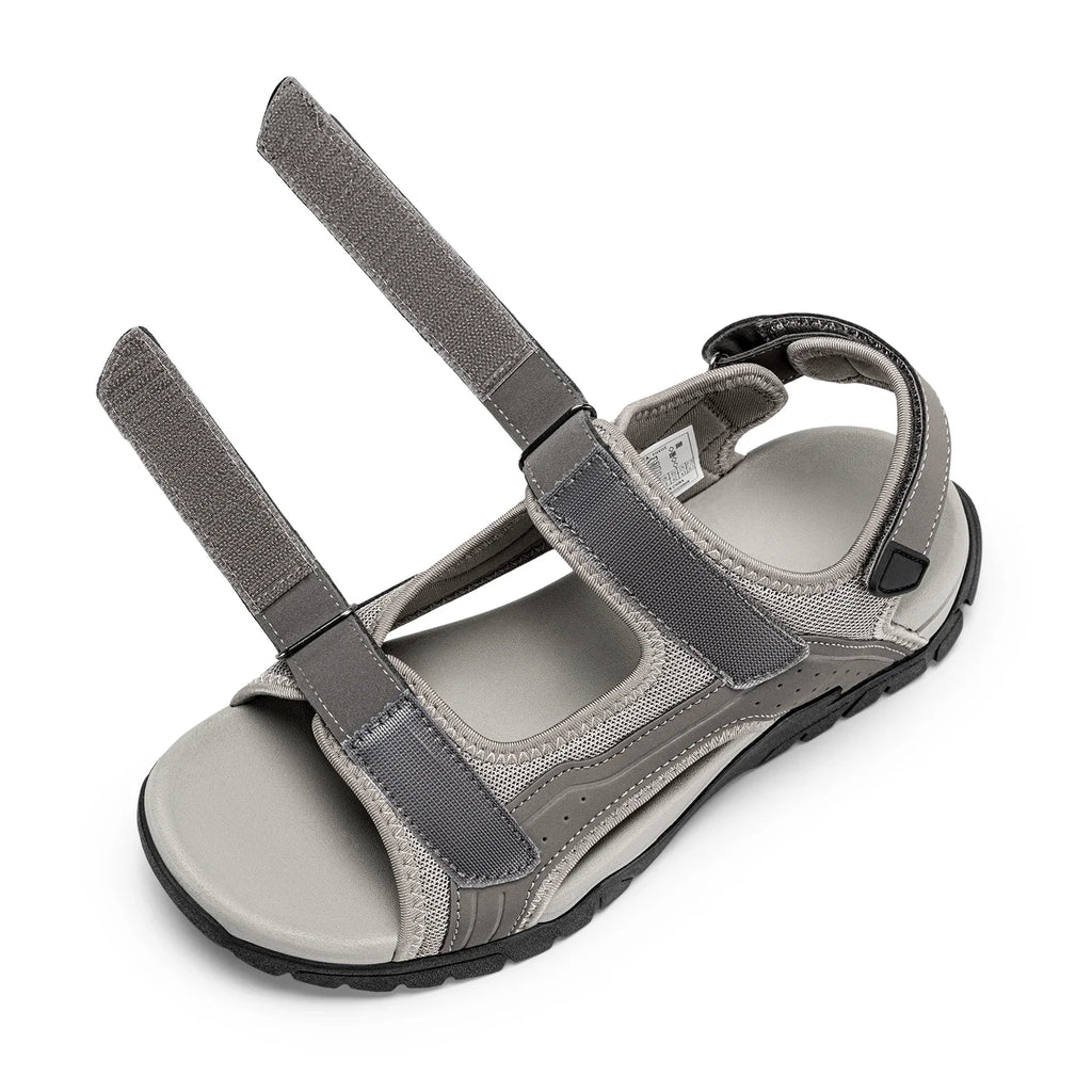 FitVille Mens Sandal Wide Toe Box Walking Athletic Sandals For Men With Arch Support Cushion Slip-Resistant Beach Sandals