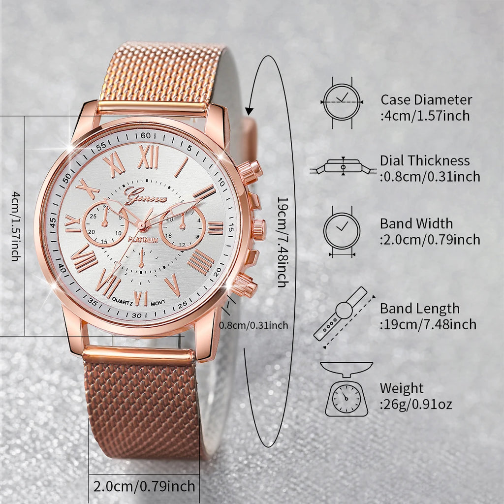 2PCS Women's Watches Fashion Plastic Band Analog Quartz Watch Set（Without Box）