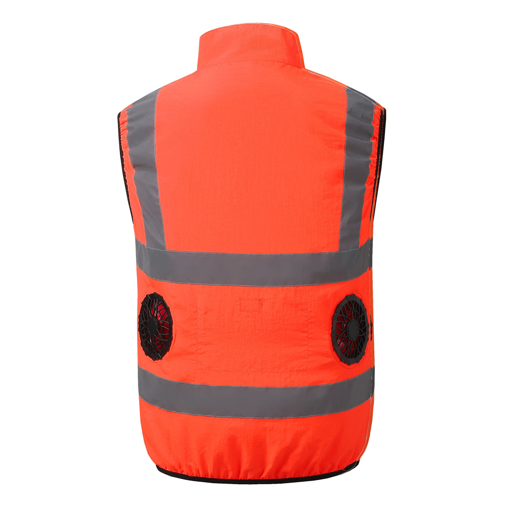 Summer Cooling Labor Protection Clothing, Breathable and Ventilated Fan Suit, Sanitation Reflective Vest, Heatstroke Prevention