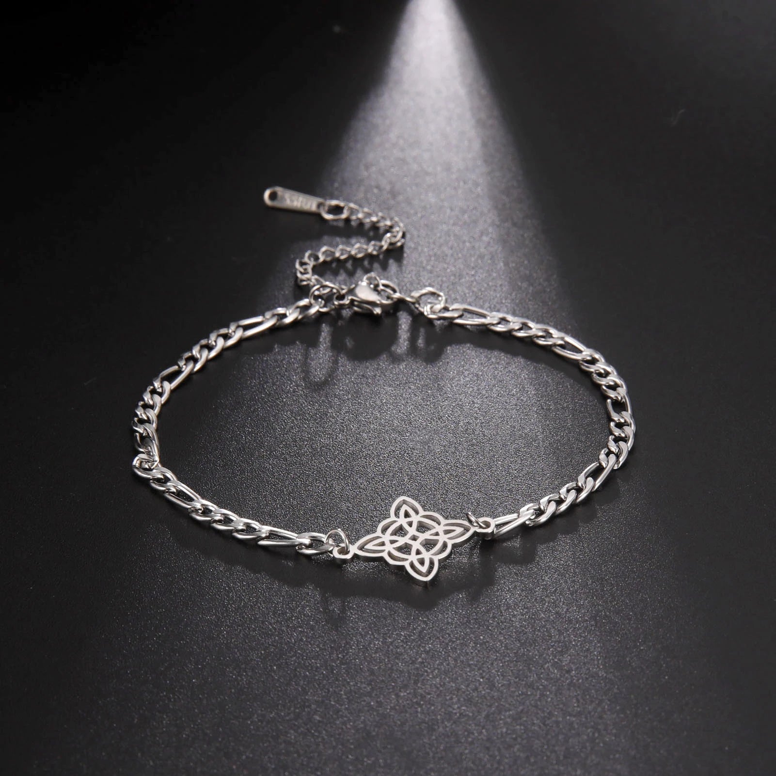 Witchcraft Irish Celtic Knot Charms Bracelets Stainless Steel Witch Knot Chain Bracelet Women Men Vintage Love Jewelry Gifts