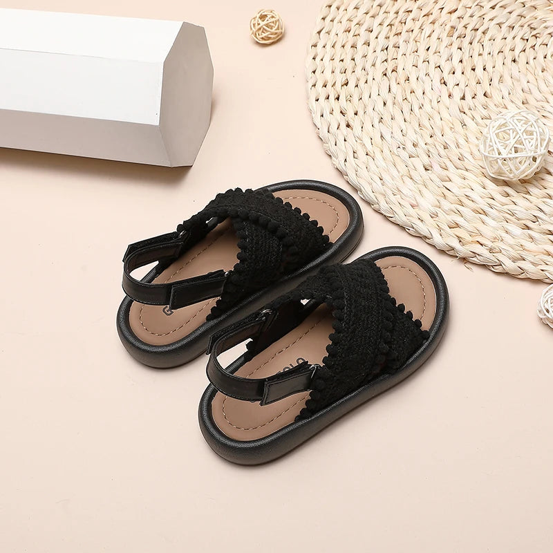 Girl Summer Sandals Classic Fashion Ethnic Style Kids Beach Sandals Fashion Open-toe Versatile Children Non-slip Causal Shoes