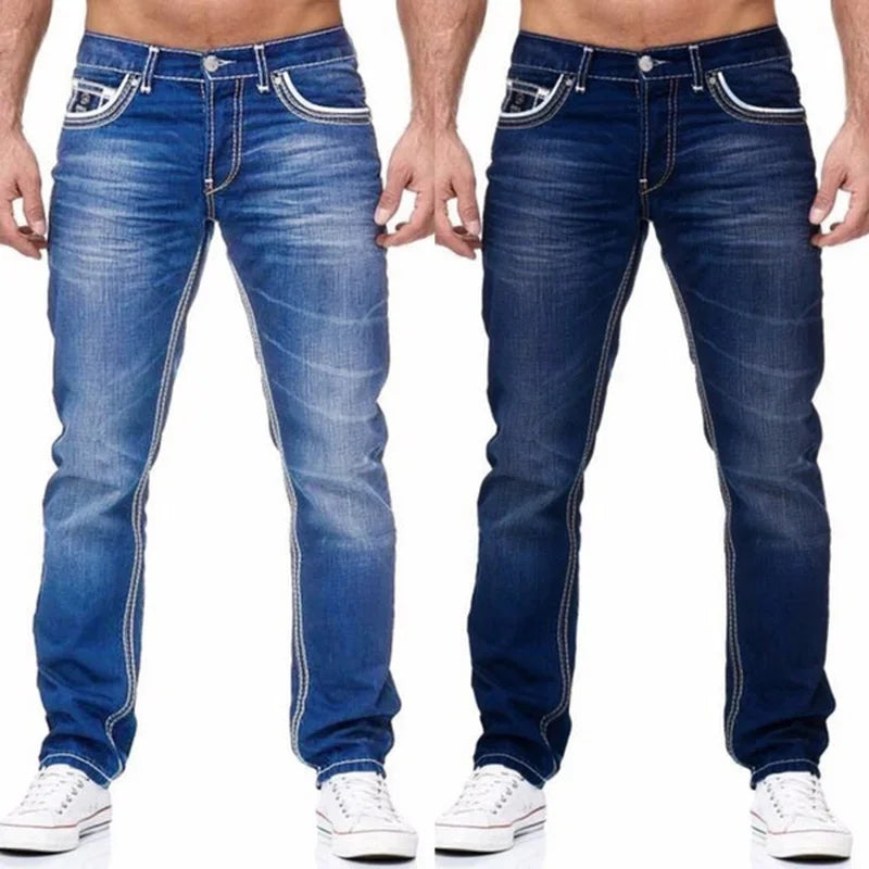 Men's Washed Straight Boyfriend Jeans – Spring & Summer Style
