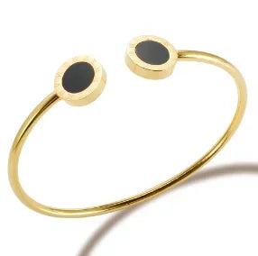 Stainless Steel Crystal Bracelet Bangle – Elegant 3-Stone Fashion Jewelry