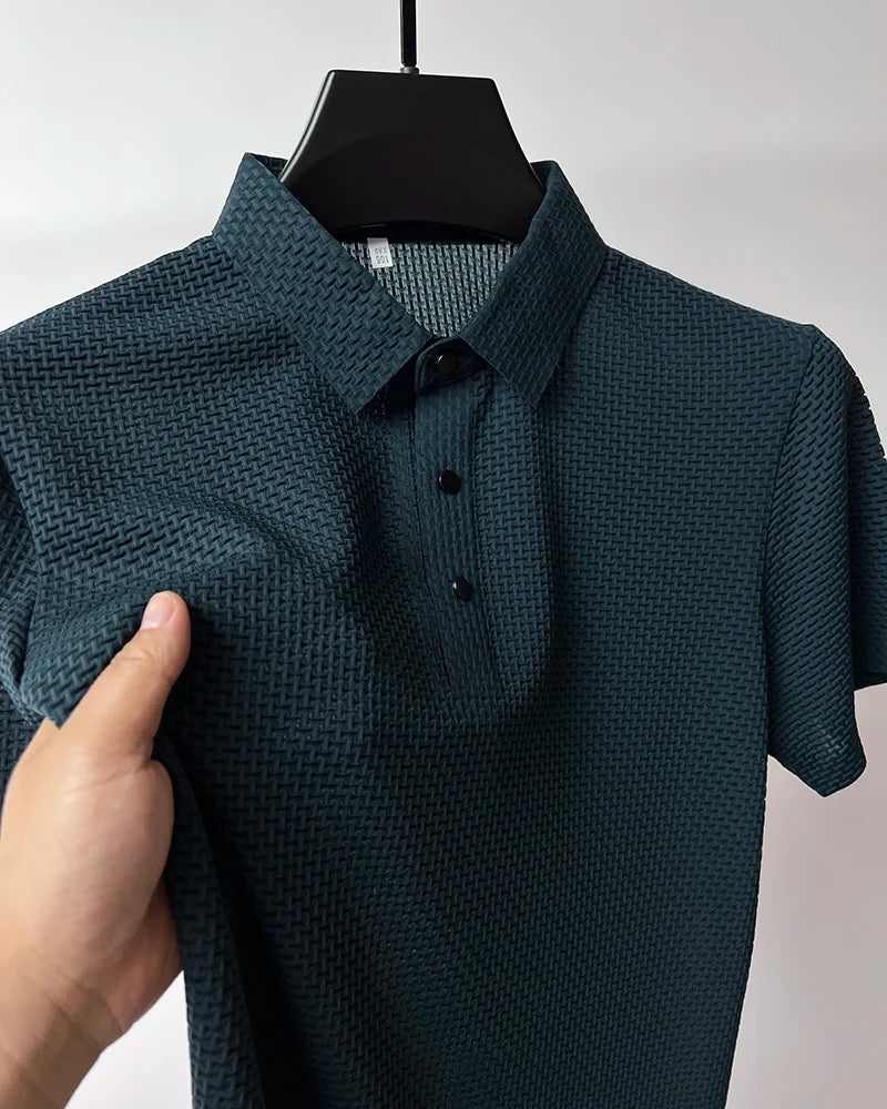 2023 M-4XL Summer New Men's Short Sleeve T-shirt Cool and Breathable POLO Shirt Business Casual Sweat-absorbing Top