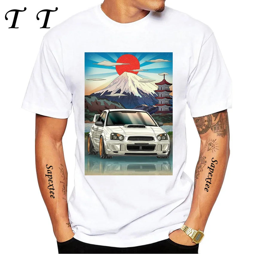 JDM Subie Impreza WRX Bugeye 2000 T-Shirt New Summer Men's Short Sleeve Funny Car Design Sport White Casual Boy Tee shirt Tops