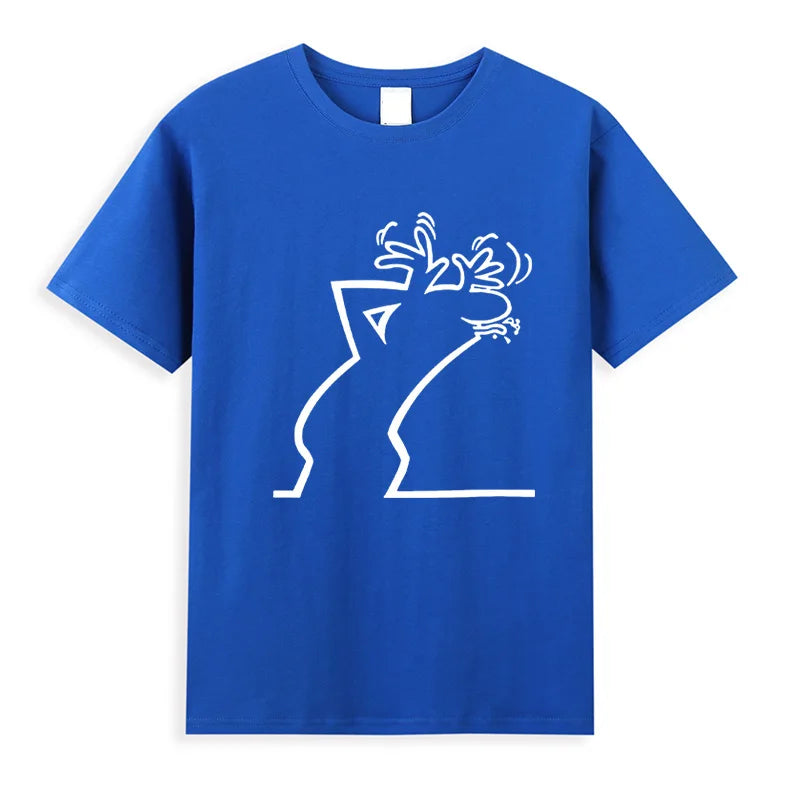 Casual Men's Short Sleeve Round Neck Fashion Cotton Graphic Printed T - Shirts Tops