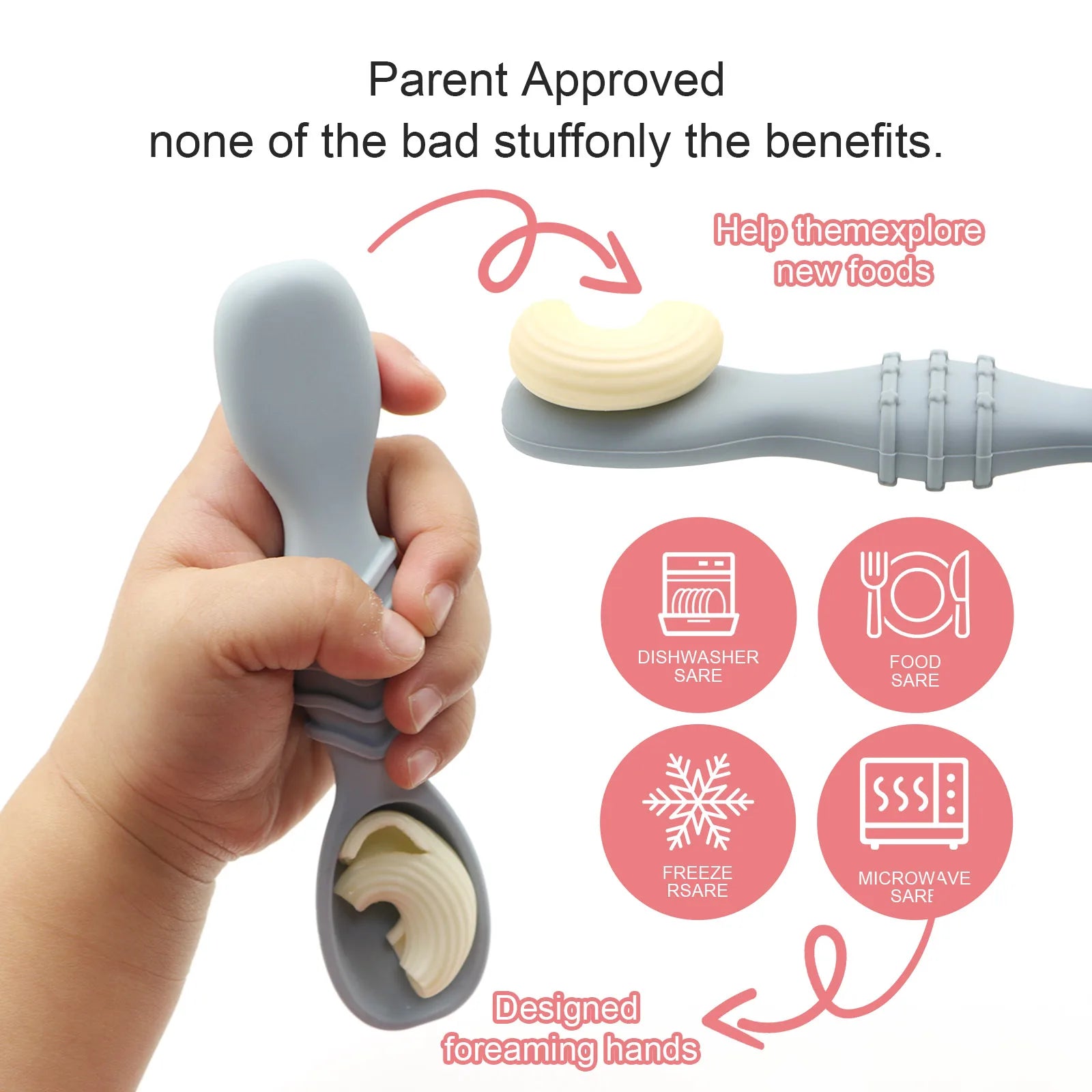 Baby Silicone Training Spoons Set of 4 – Easy-Grip Soft Feeding Spoons for 6+ Months