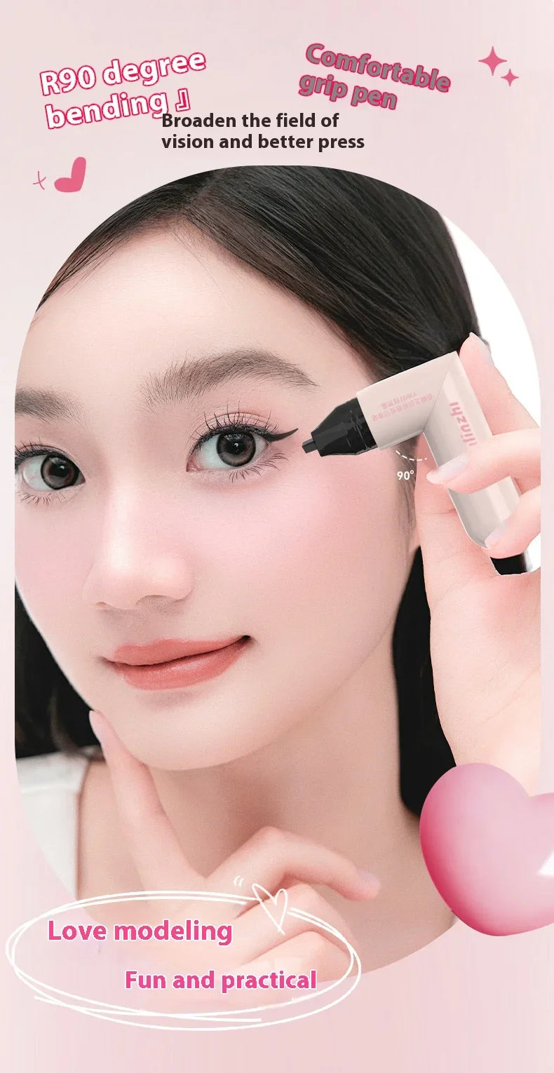 Dual-Head Rotatable Eyeliner Stamp Integrated Waterproof Long Wear Wing Stencil DIY Liquid Eye Liner Pen Fast Drying Makeup