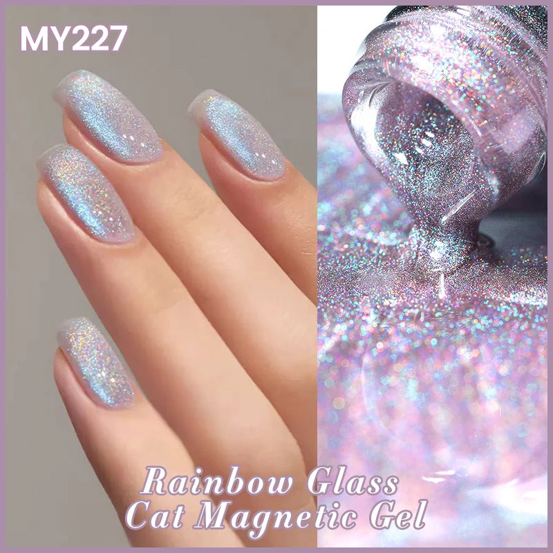 BORN PRETTY Super Holos Cat Magnetic Nail Gel Polish for Nails 10ml Soak Off Holographics Laser Gel Polish Auroras Glimmer Nails
