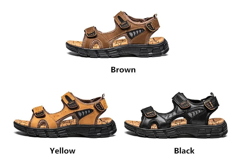 Hot Sale Summer Men's Sandals Outdoor Non-slip Men's Beach Sandals Handmade Genuine Leather Men's Shoes Fashion Men Sneakers