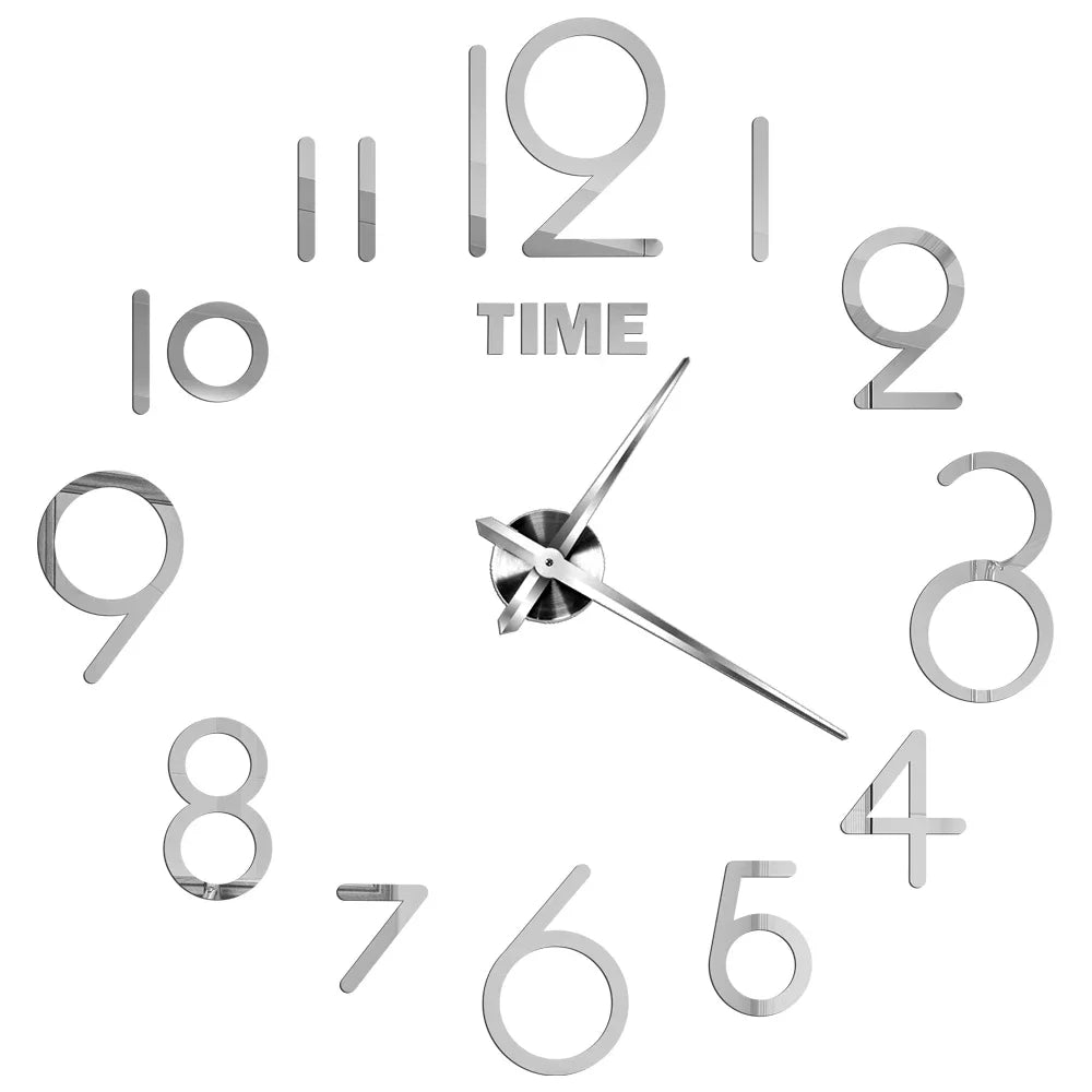 New Modern Design Large Wall Clock 3D DIY Quartz Clocks Fashion Watches Acrylic Mirror Stickers Living Room Home Decor Horloge