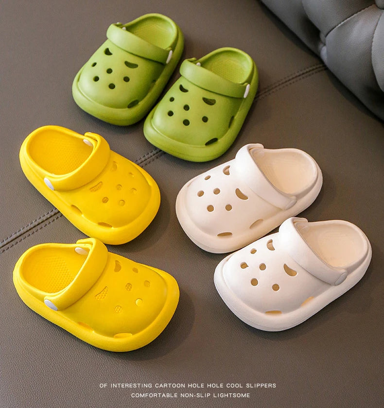 Boys Girls Summer Kids Clogs Children's Hole Shoes Infant Indoor Slippers Non-Slip Beach Sandals Toddler Baby Home Shoes