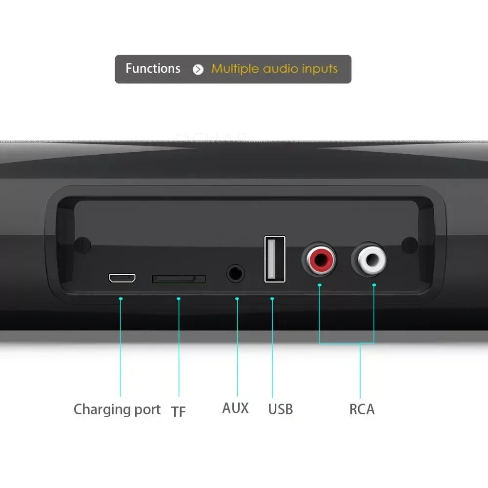 Portable Super Powerful Sound Bar Wireless Bluetooth Speaker Surround Stereo Home TV Sound Box Subwoofer FM Radio Caixa De Som