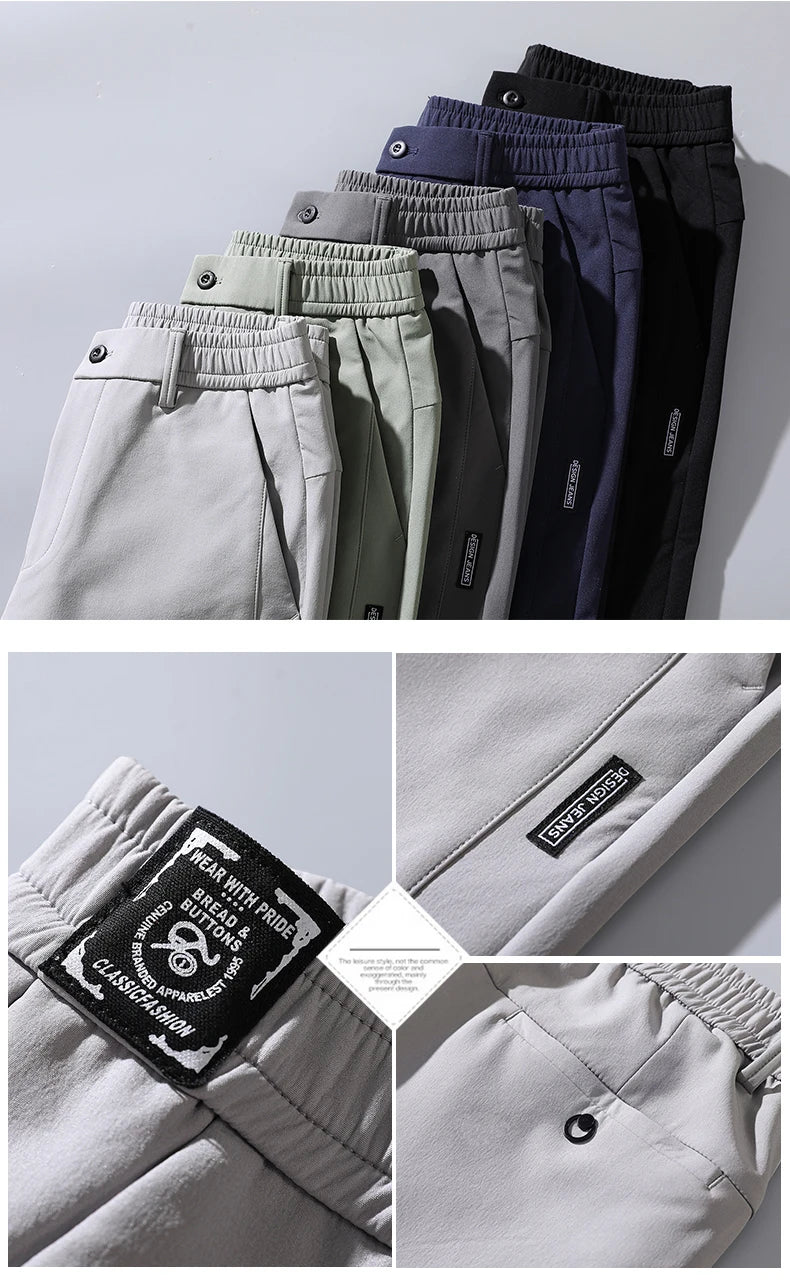 New Spring Summer Ultra-thin Men's Stretch Slim Straight Casual Pants High Quality Fashion Breathable Golf Sports Trousers