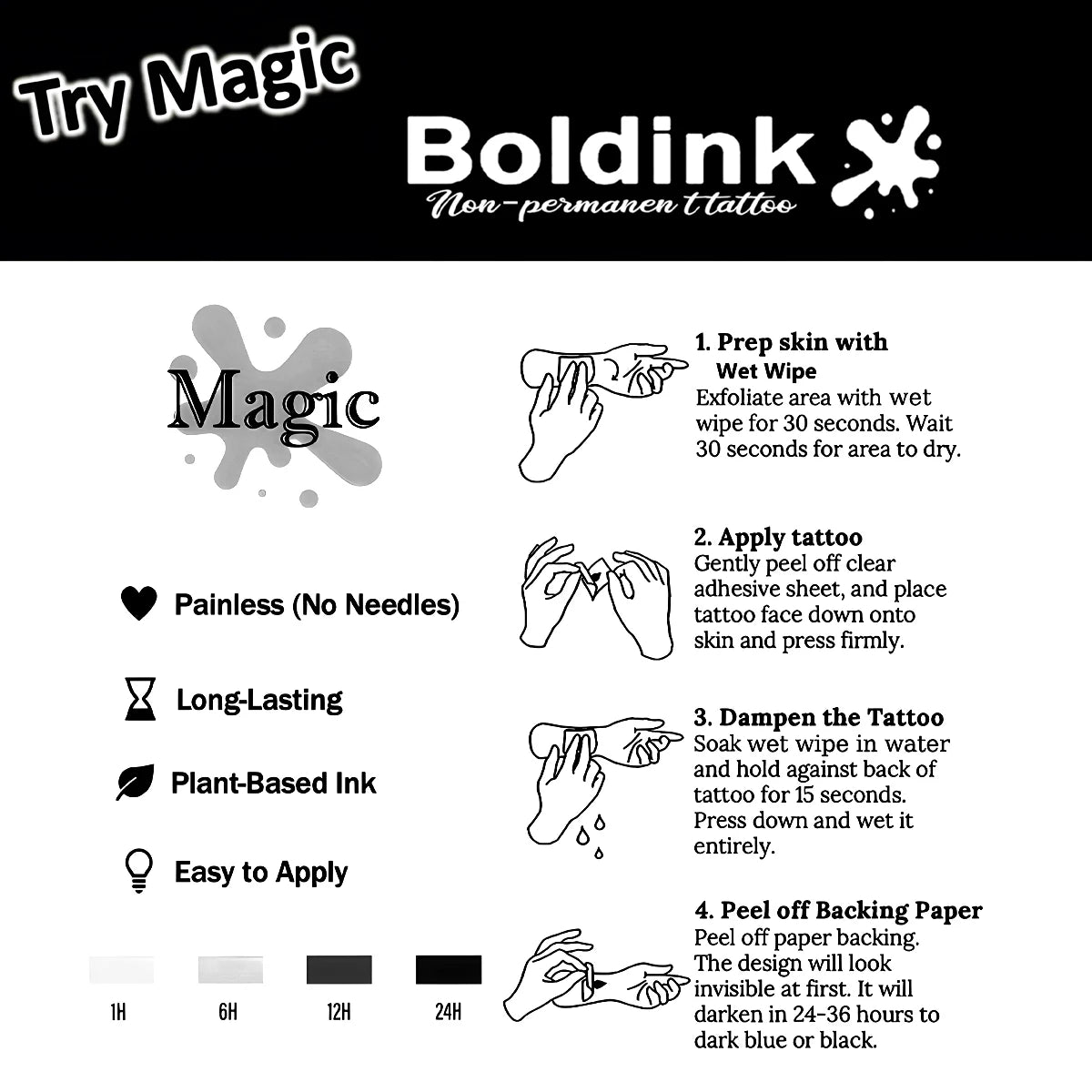 Angel comes  Temporary Tattoo,Lasts To 15 Days New Technology Magic Waterproof Semi Permanent Sticker.