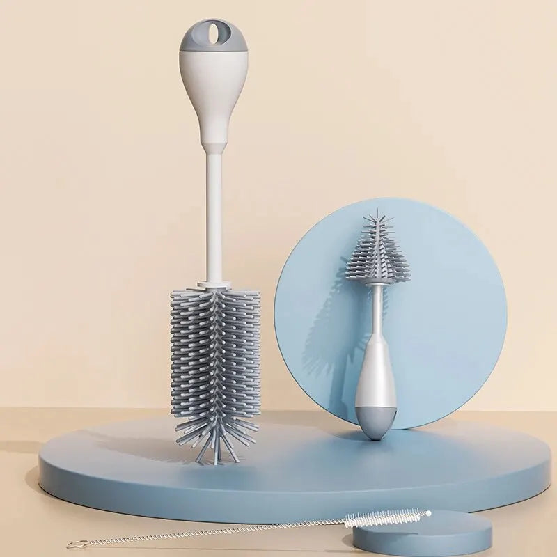 360° Silicone Baby Bottle Cleaning Brush Set 3-in-1 – Bottle, Pacifier & Straw Cleaner