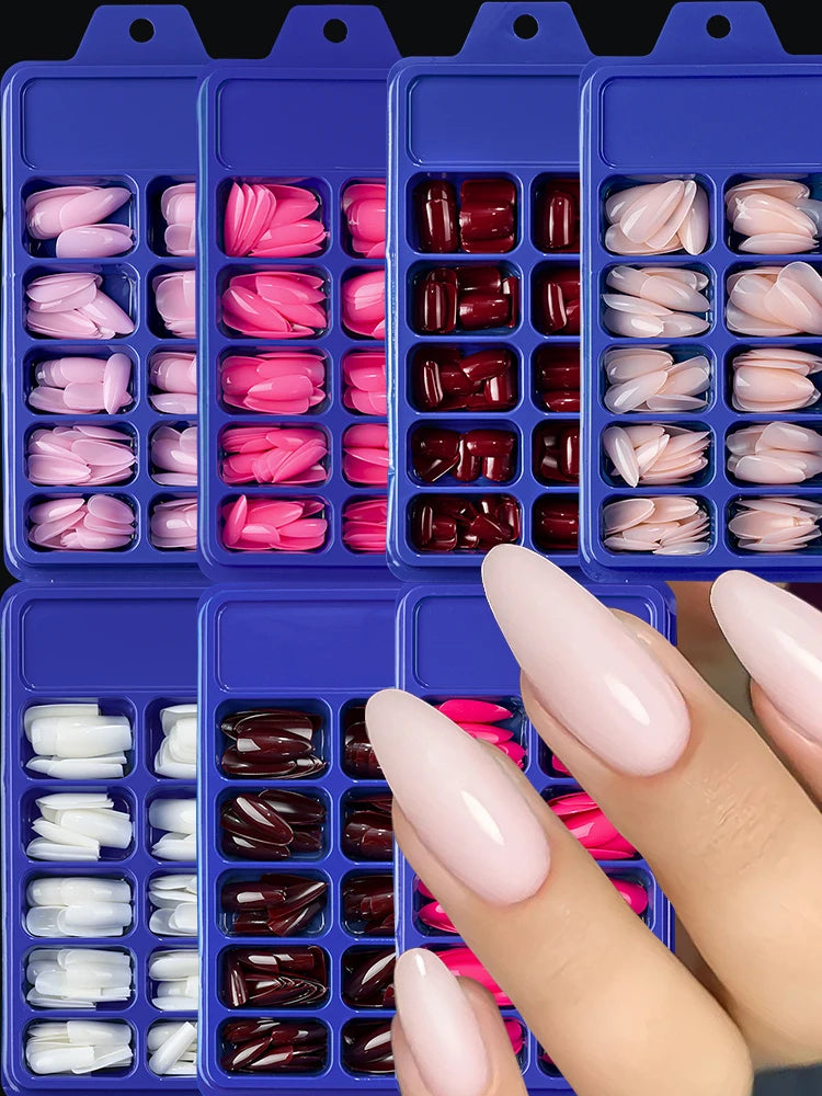 120Pcs Red Short Square Fake Nails Summer Glossy Full Cover Press on Nailtip Acrylic False Fingertip for Women Mother's Day Gift