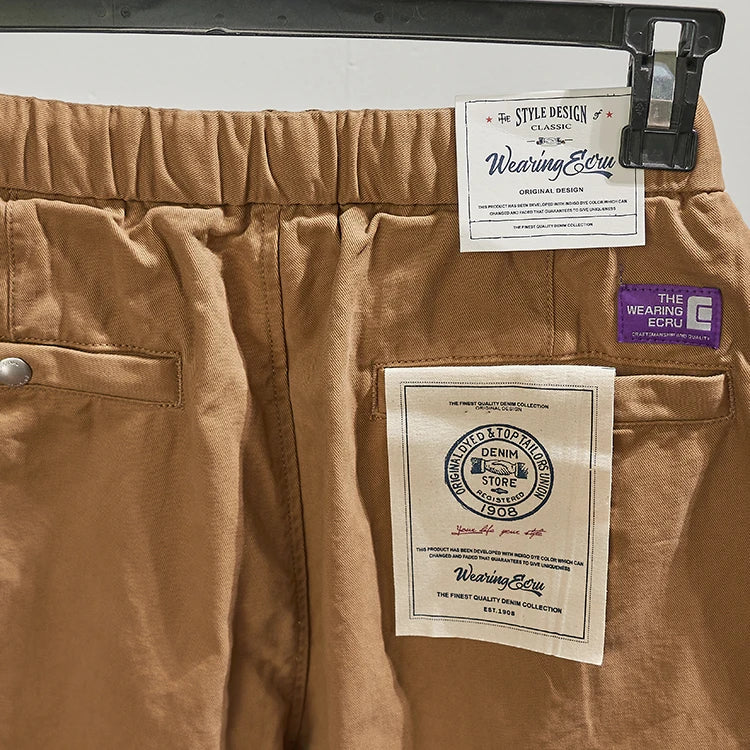 Baggy tapered casual pants cotton autumn and winter weight trousers men's overalls