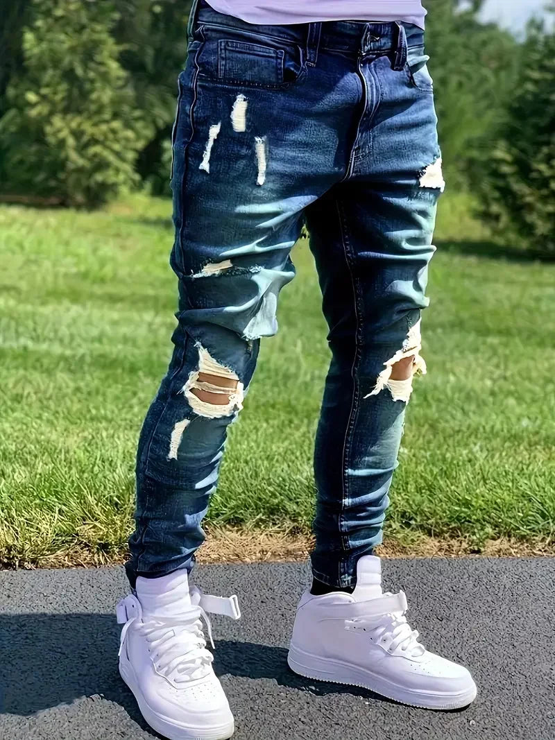 Jeans Distressed para Hombre – Denim Stretch Estilo Urbano