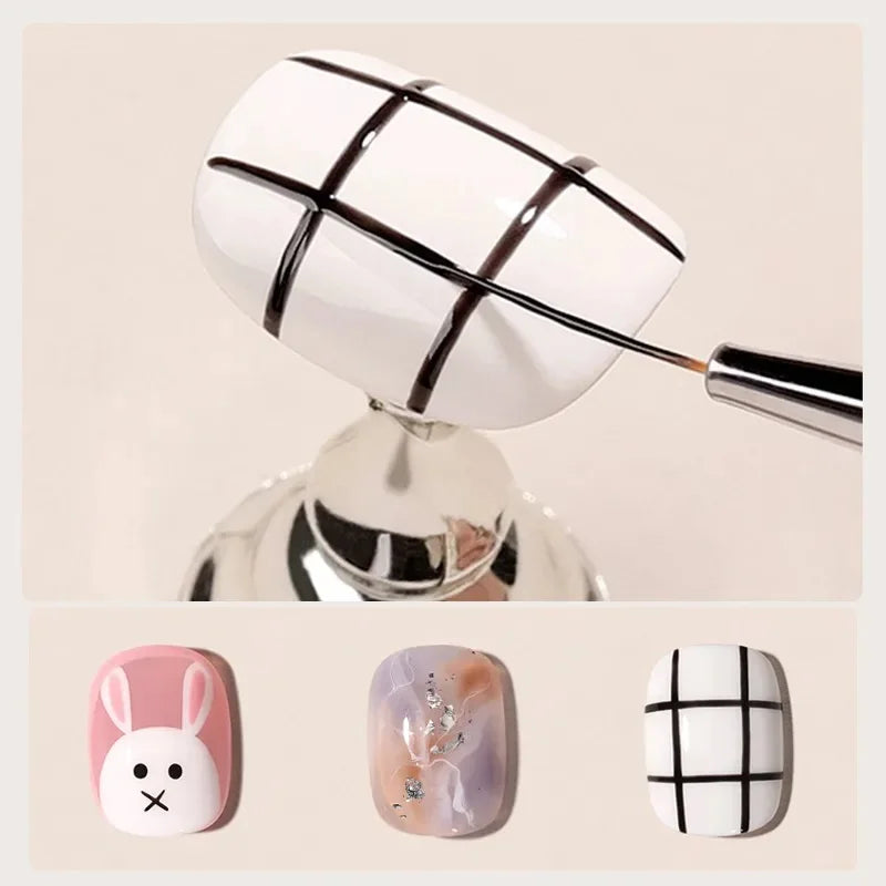 Fine Tip Nail Art Liner Brush 3Pcs Acrylic 3D Line Striping Pen UV Gel Drawing Brush Set for French Manicure DIY Painting