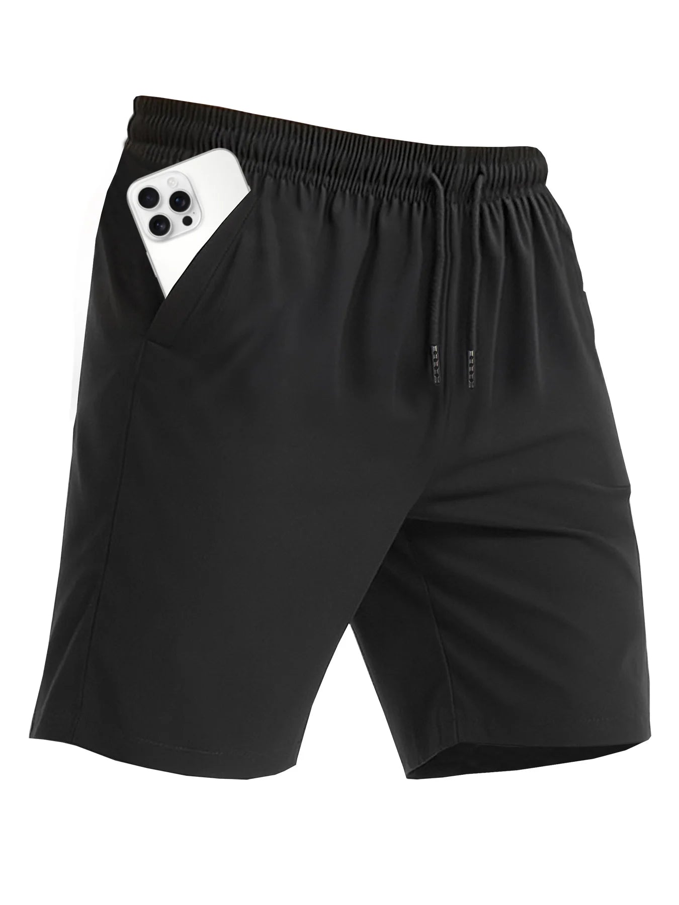 3-Piece Men's Regular Fit Solid Color Drawstring Waist Sports Pants, Summer Casual Pocket Design Pants, Men's Daily Wear Shorts, Yoga Training Pants, Casual Sports Pants, Jogging Pants