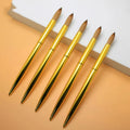 NEW Nail Acrylic Brush Kolinsky Drawing Sable Gold Metal Handle Round Size 14#16#18#20 Manicure Art Salon Painting Tools 1Pcs