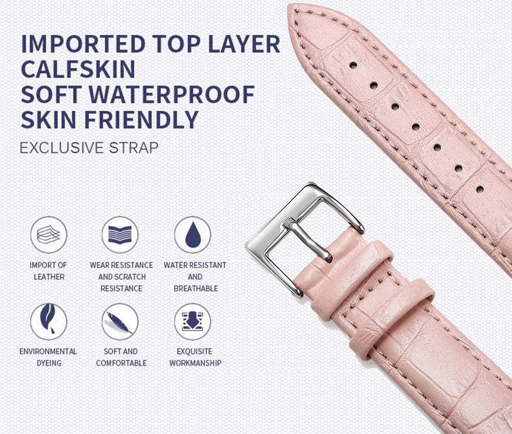 Premium Genuine Leather Watch Band – Multi-Size Wrist Strap